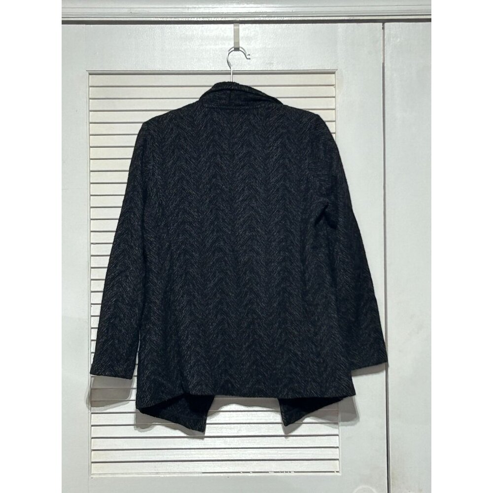 Eileen Fisher Womens Black White Herringbone Wool Blend Sweater Blazer Sz S 3053 - Picture 7 of 10